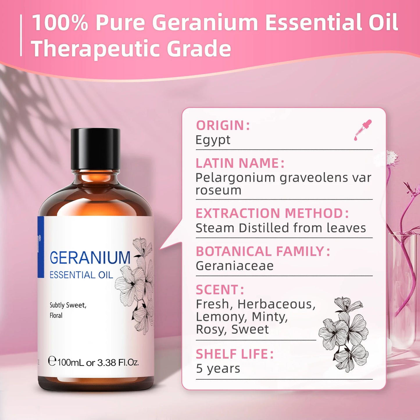 Geranium Essential Oils,100% Pure Essential Oil